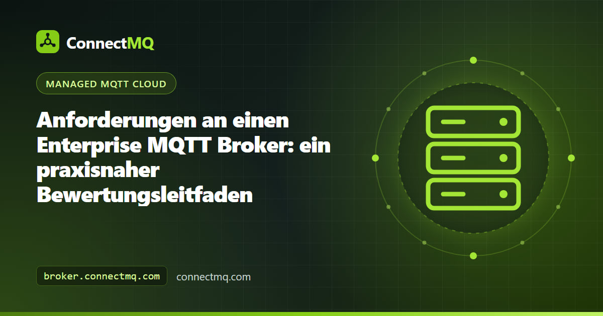 Illustration eines Enterprise MQTT Brokers: ein isolierter Broker innerhalb der Cloud-Grenze eines Unternehmens, verbunden mit Fabriken, Büros und Datenplattformen