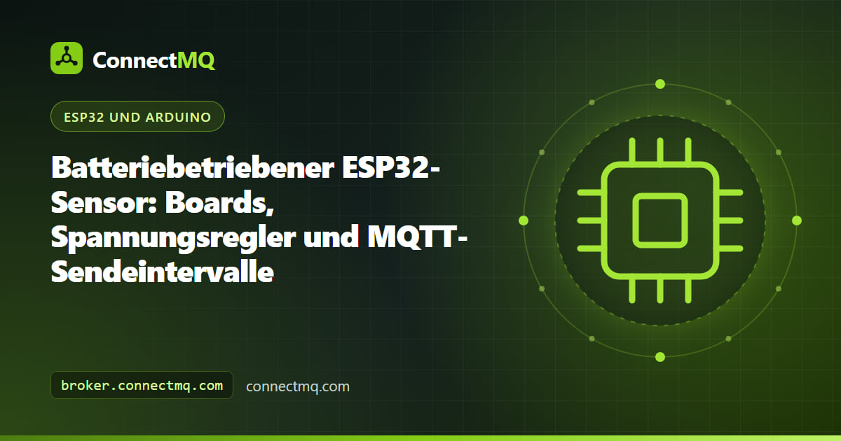 Batteriebetriebener ESP32-Sensorknoten mit LiPo-Zelle und Spannungsteiler, der MQTT-Messwerte in die Cloud sendet