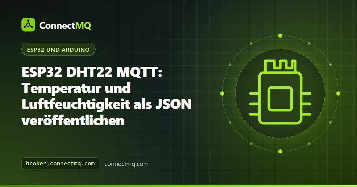 DHT22-Sensor auf einem Breadboard an einem ESP32, der in einem ESP32-DHT22-MQTT-Projekt Messwerte in die Cloud sendet