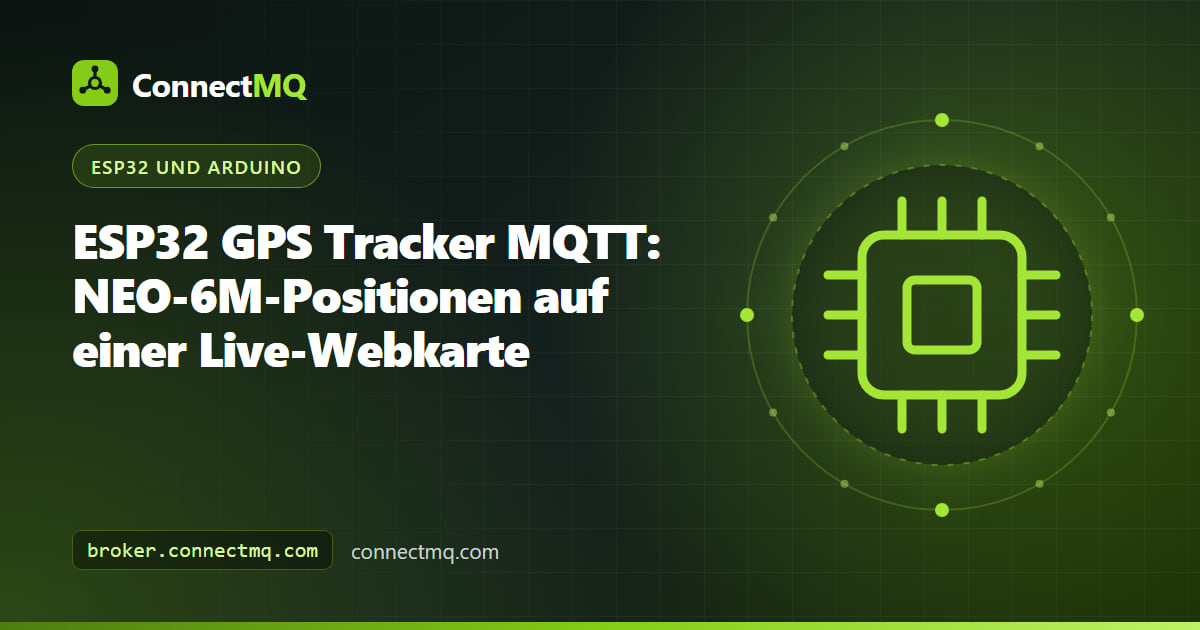 ESP32 mit NEO-6M-GPS-Modul, das in einem ESP32-GPS-Tracker-MQTT-Projekt Positionen an eine Live-Webkarte sendet