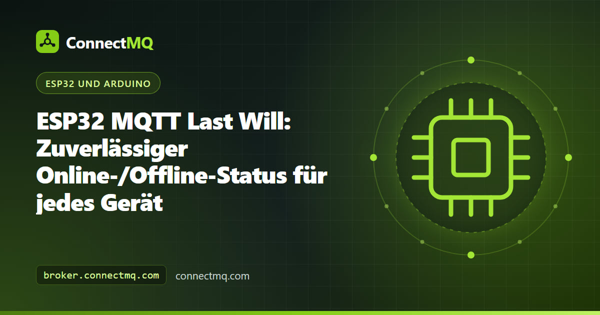 Dashboard, das Geräte mithilfe von ESP32-MQTT-Last-Will-Nachrichten als online und offline auflistet