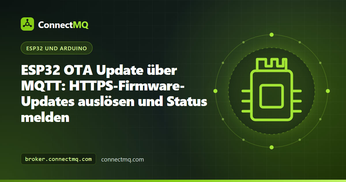 ESP32-Geräte, die in einem ESP32-OTA-Update-MQTT-Workflow mit HTTPS-Downloadserver einen Firmware-Befehl empfangen