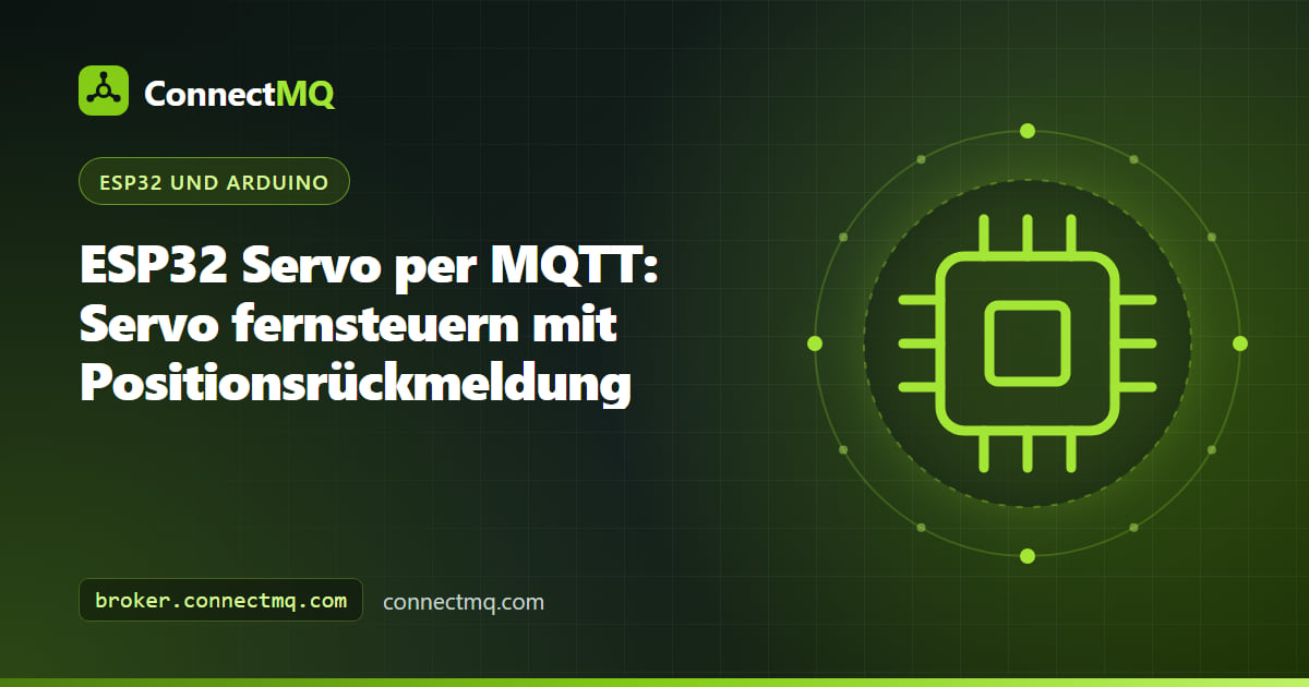 SG90-Servo an einem ESP32-Board, das in einem ESP32-Servo-MQTT-Aufbau Winkelbefehle empfängt