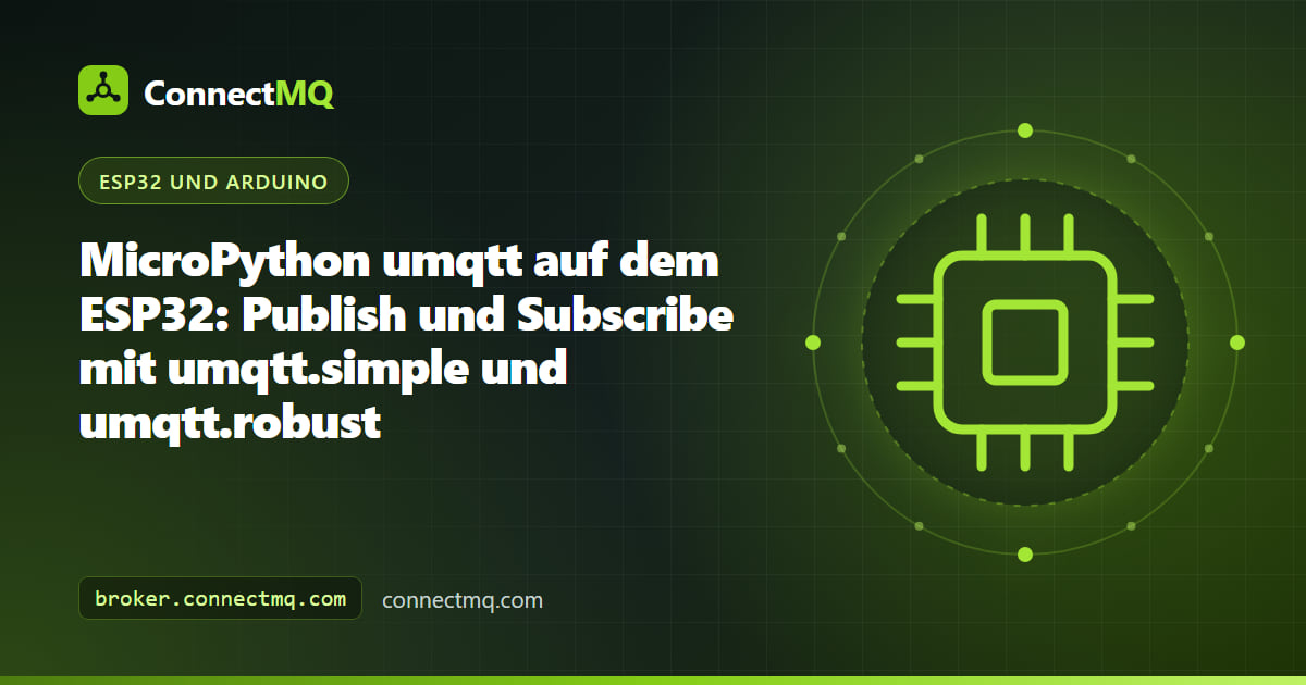 ESP32-Board mit einem MicroPython-umqtt-Skript, das Sensorwerte per MQTT veröffentlicht