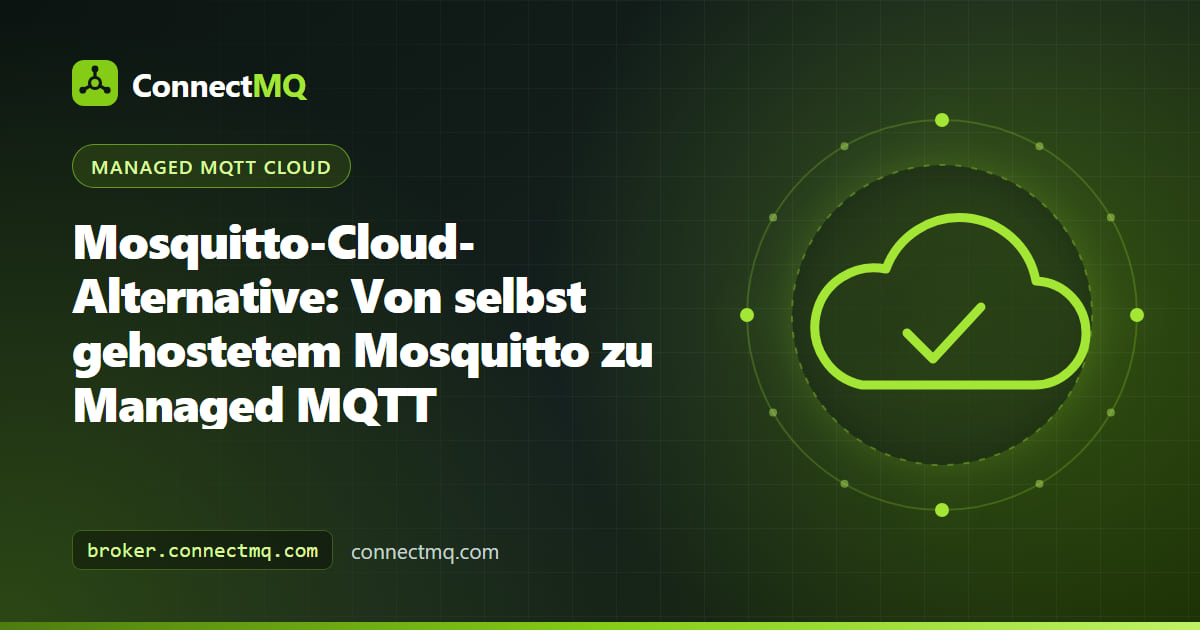 Illustration einer Mosquitto-Cloud-Alternative: ein lokaler Mosquitto-Server leitet seine Topics per Bridge an einen verwalteten MQTT-Broker in der Cloud weiter