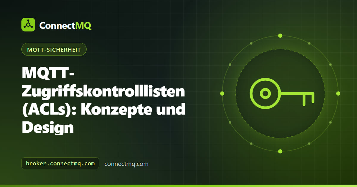 Diagramm einer MQTT ACL, die einem Gerät erlaubt, sein eigenes Telemetrie-Topic zu beschreiben und nur sein Befehls-Topic zu lesen