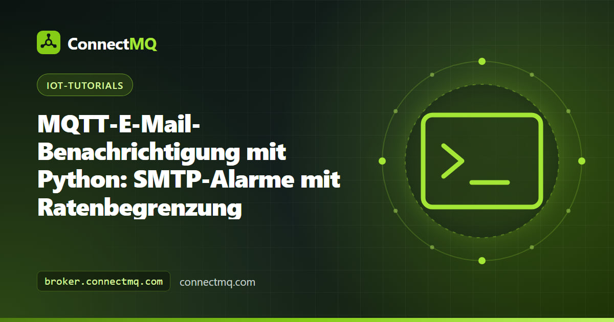 Posteingang, der ratenbegrenzte Benachrichtigungen von einem Python-Dienst für MQTT-E-Mail-Benachrichtigungen erhält, der mit einem Cloud-Broker verbunden ist