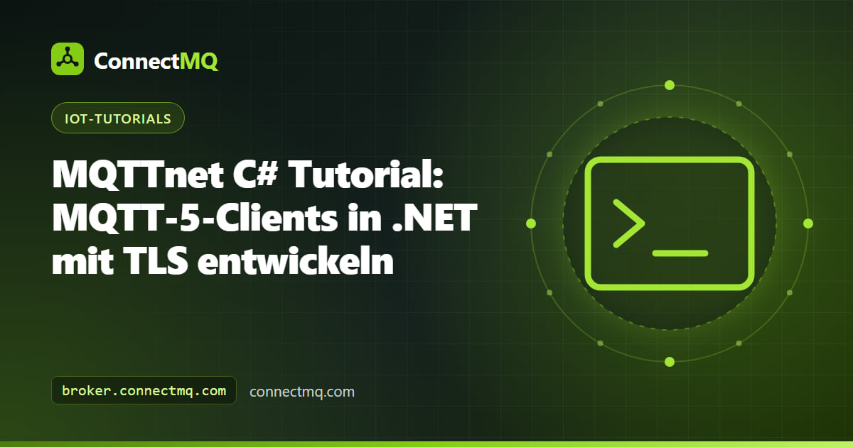 C#-Code-Editor mit einem MQTTnet-Client, der Sensordaten an einen Cloud-MQTT-Broker veröffentlicht