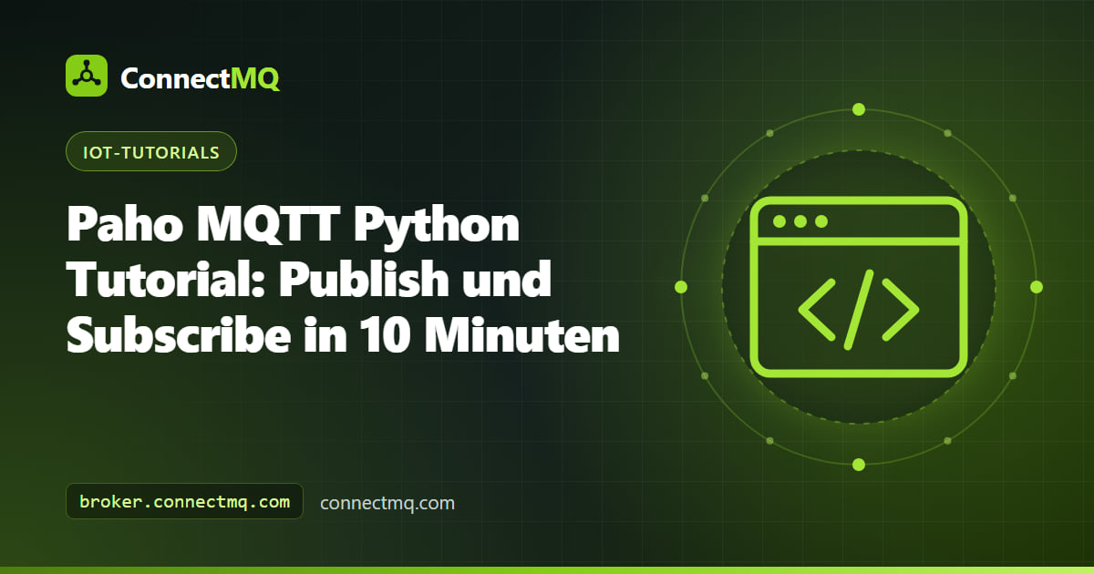Python-Terminal mit einem Paho-MQTT-Python-Publisher und -Subscriber, die Sensornachrichten austauschen