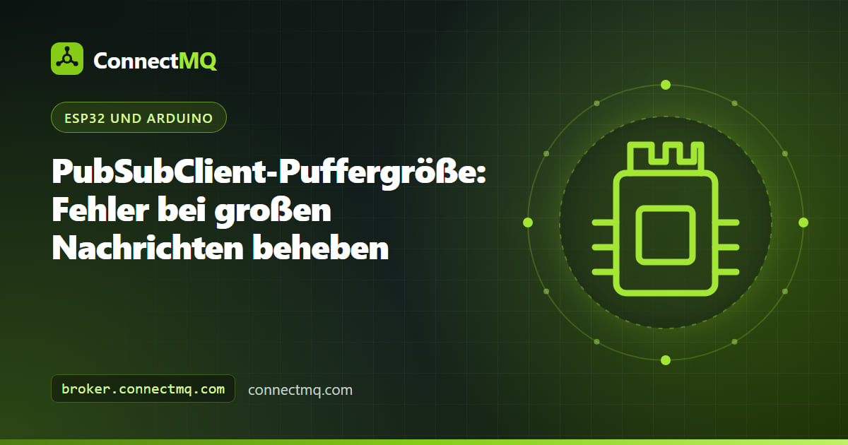 Diagramm eines MQTT-Pakets, das die zu kleine PubSubClient-Puffergröße auf einem Mikrocontroller sprengt