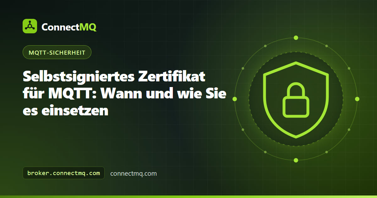 Illustration zu selbstsignierten Zertifikaten für MQTT mit einer privaten Zertifizierungsstelle, die ein Broker-Zertifikat für ein Labornetzwerk signiert