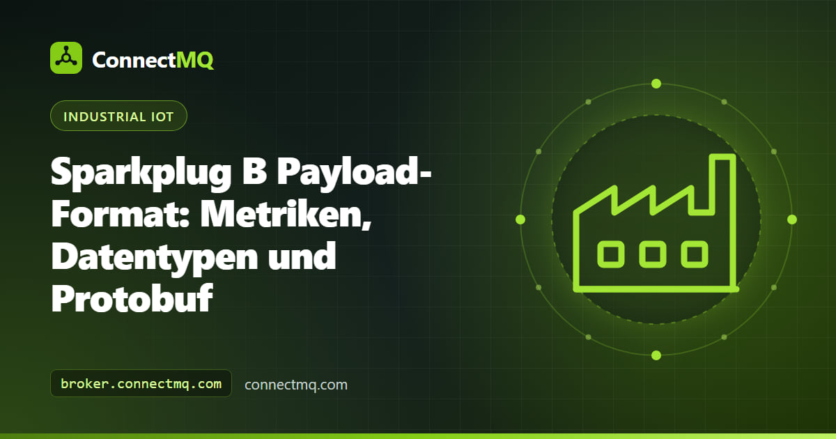 Diagramm eines Sparkplug B Payloads, aufgeschlüsselt in Zeitstempel, Sequenznummer und eine Liste typisierter Metriken