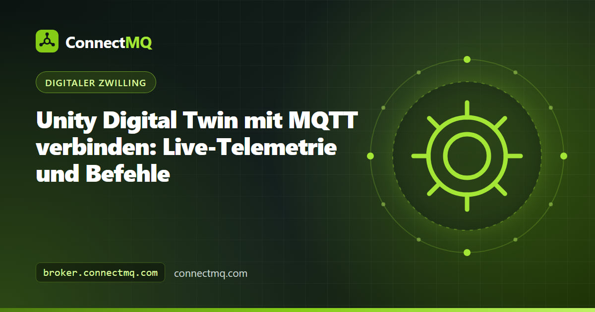Unity Digital Twin einer Industriepumpe, die sich anhand von Live-MQTT-Telemetrie dreht und die Farbe wechselt