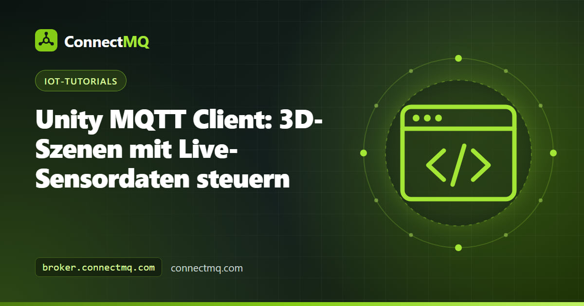 Unity-Editor-Szene mit einem rotierenden Lüfter und einem farbcodierten Tank, gesteuert von einem Unity MQTT Client