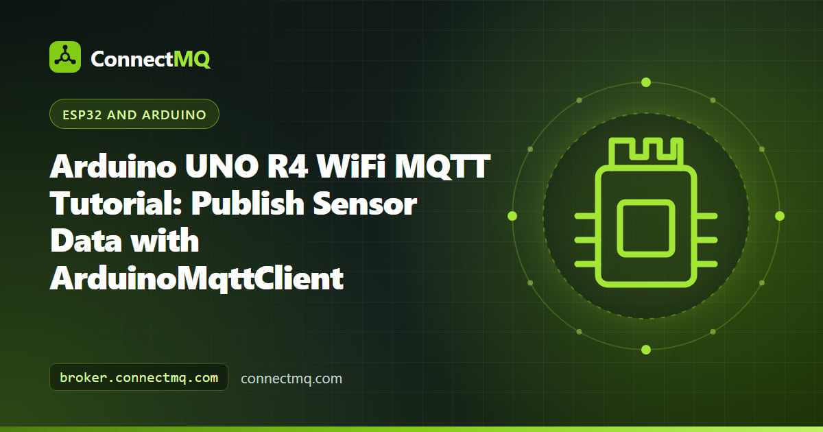 Arduino UNO R4 WiFi board with its LED matrix lit, illustrating an Arduino UNO R4 WiFi MQTT connection to the cloud
