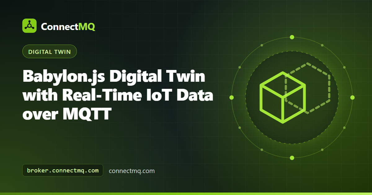 Babylon.js digital twin of a cooling skid with a highlighted pump and pressure gauge driven by live MQTT data