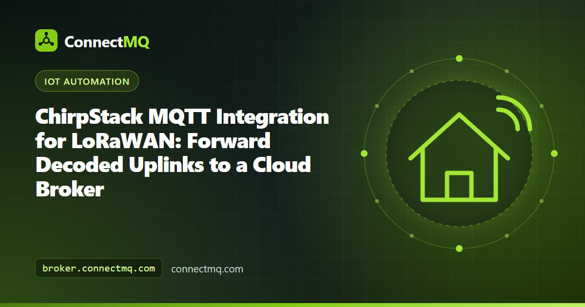 ChirpStack MQTT integration forwarding decoded LoRaWAN uplinks from a local network server to a cloud MQTT broker