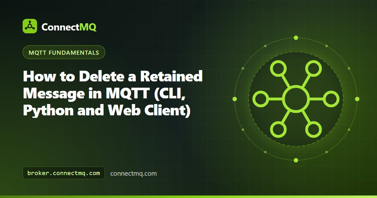 Illustration of a broker topic tree where a stale value is cleared to show how to delete retained message mqtt entries