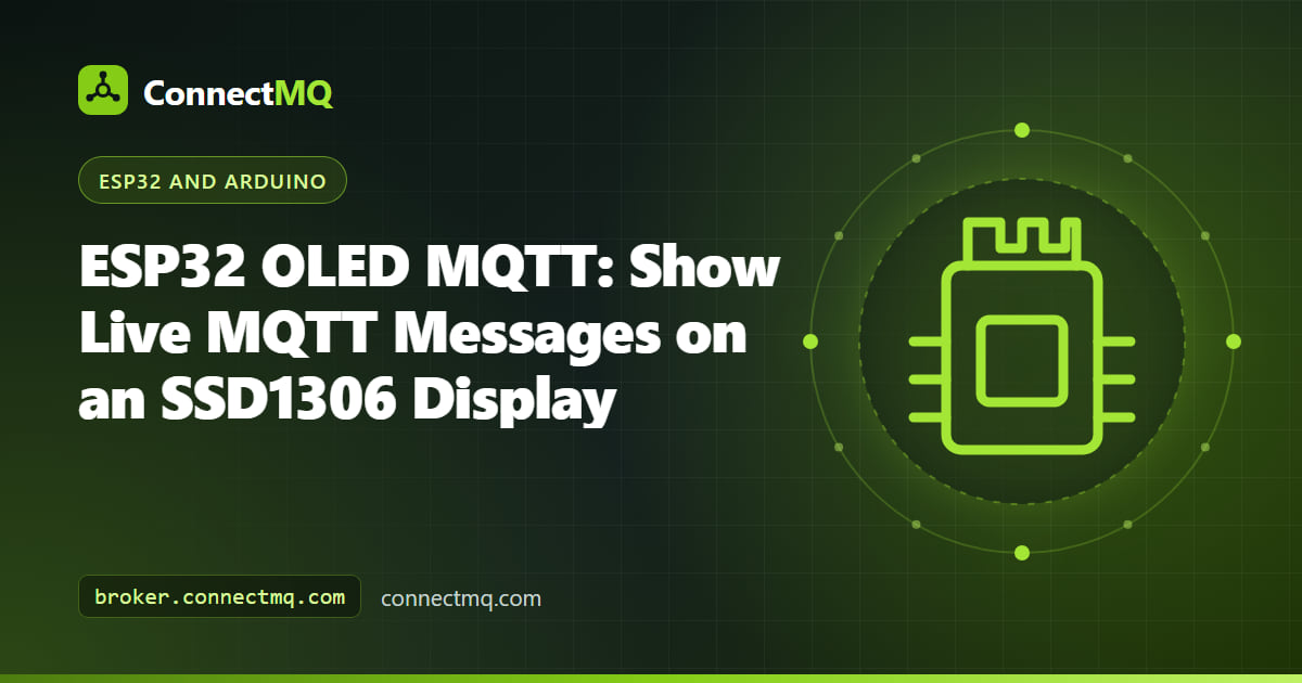 Small SSD1306 screen on an ESP32 showing temperature values in an esp32 oled mqtt display
