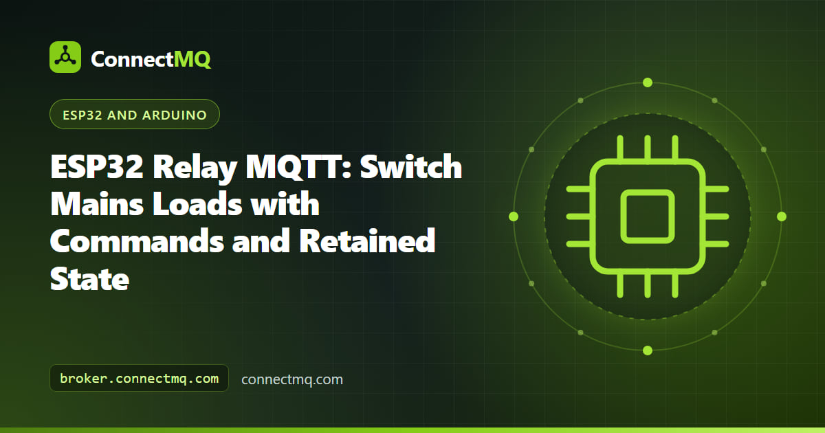ESP32 board wired to a two-channel relay module in an esp32 relay mqtt project