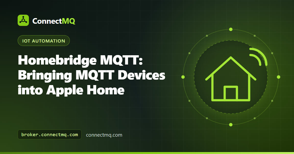 Homebridge MQTT bridge turning cloud broker topics into Apple Home accessories on an iPhone