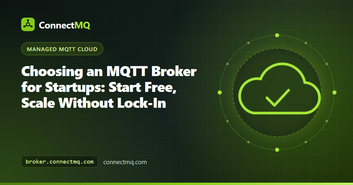 MQTT broker for startups illustration showing a small team's prototype devices growing into a larger fleet on a cloud broker