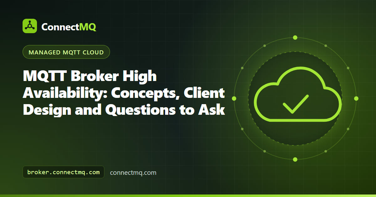 MQTT broker high availability illustration with devices reconnecting to a broker after failover while buffering messages locally