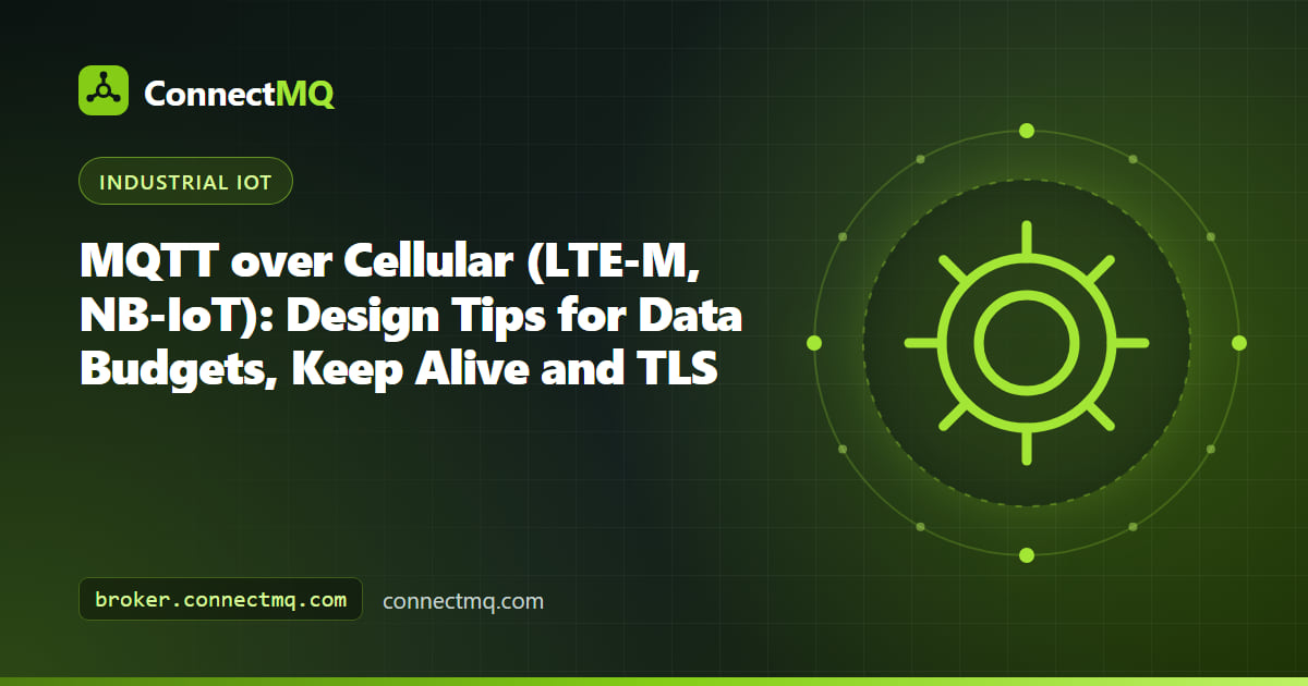 Remote pump station sending telemetry with MQTT over cellular through an LTE-M modem to a cloud broker