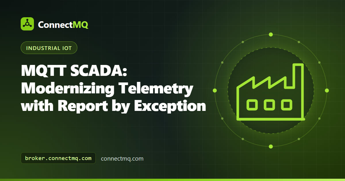 Remote RTUs publishing telemetry to a central broker that feeds SCADA servers and dashboards, illustrating an MQTT SCADA architecture