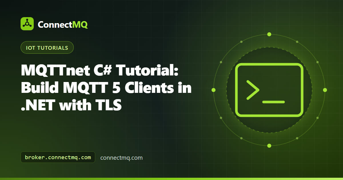 C# code editor showing an mqttnet client publishing sensor data to a cloud MQTT broker