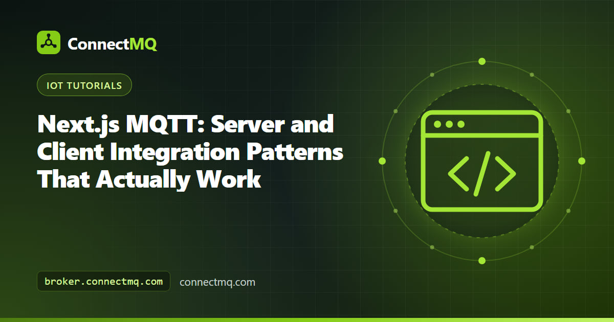 Diagram of next.js mqtt integration with client components, route handlers and a cloud MQTT broker