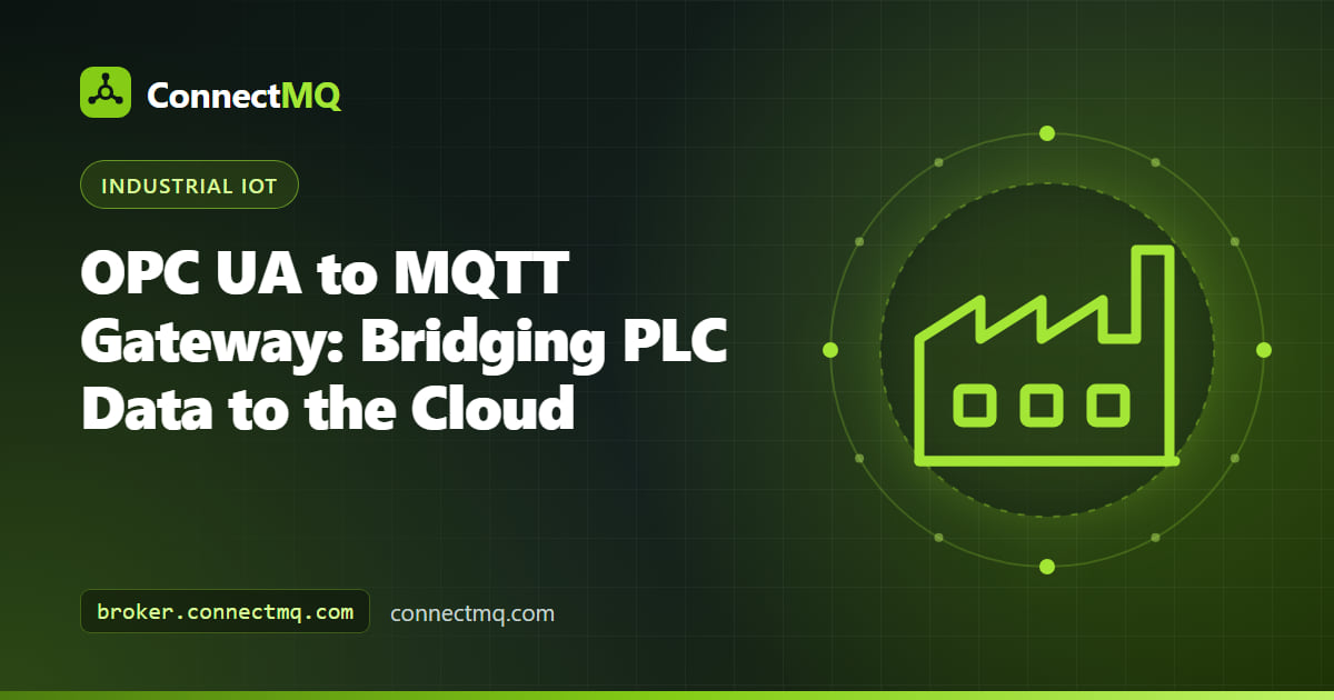 Edge device acting as an OPC UA to MQTT gateway between a PLC rack and a cloud MQTT broker