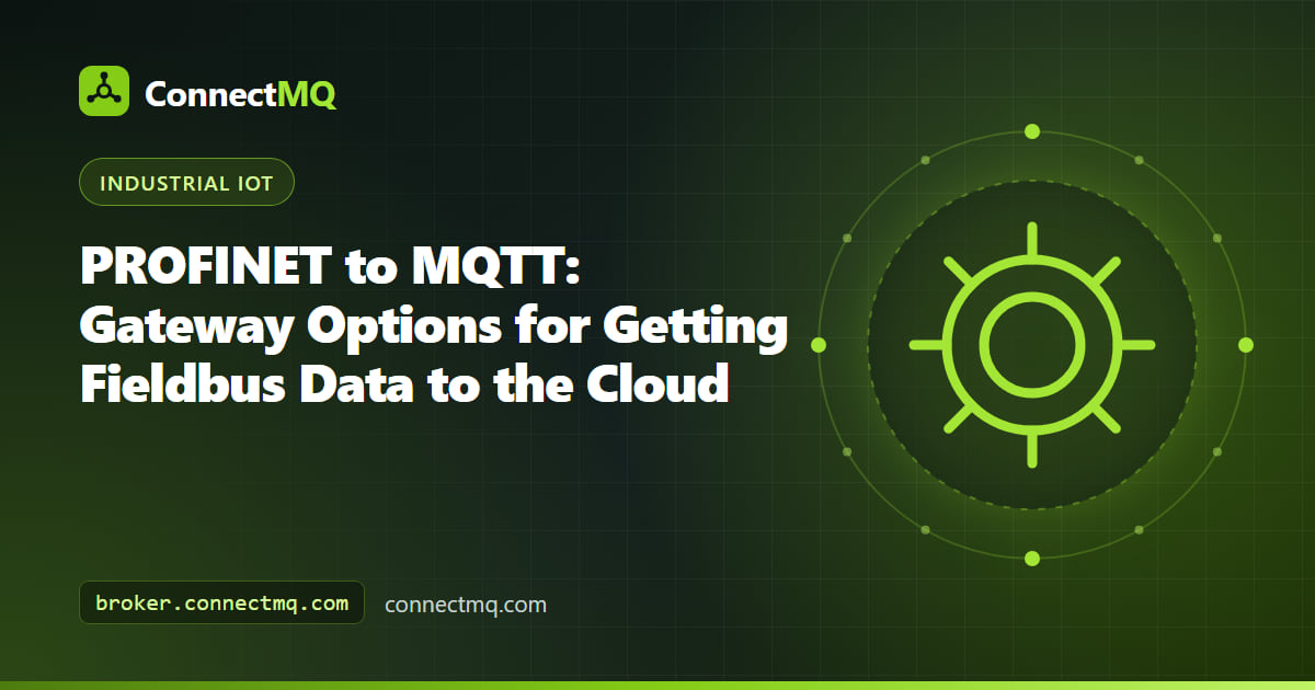 PROFINET network of PLC, drives and I/O with an edge gateway sending PROFINET to MQTT data to a cloud broker