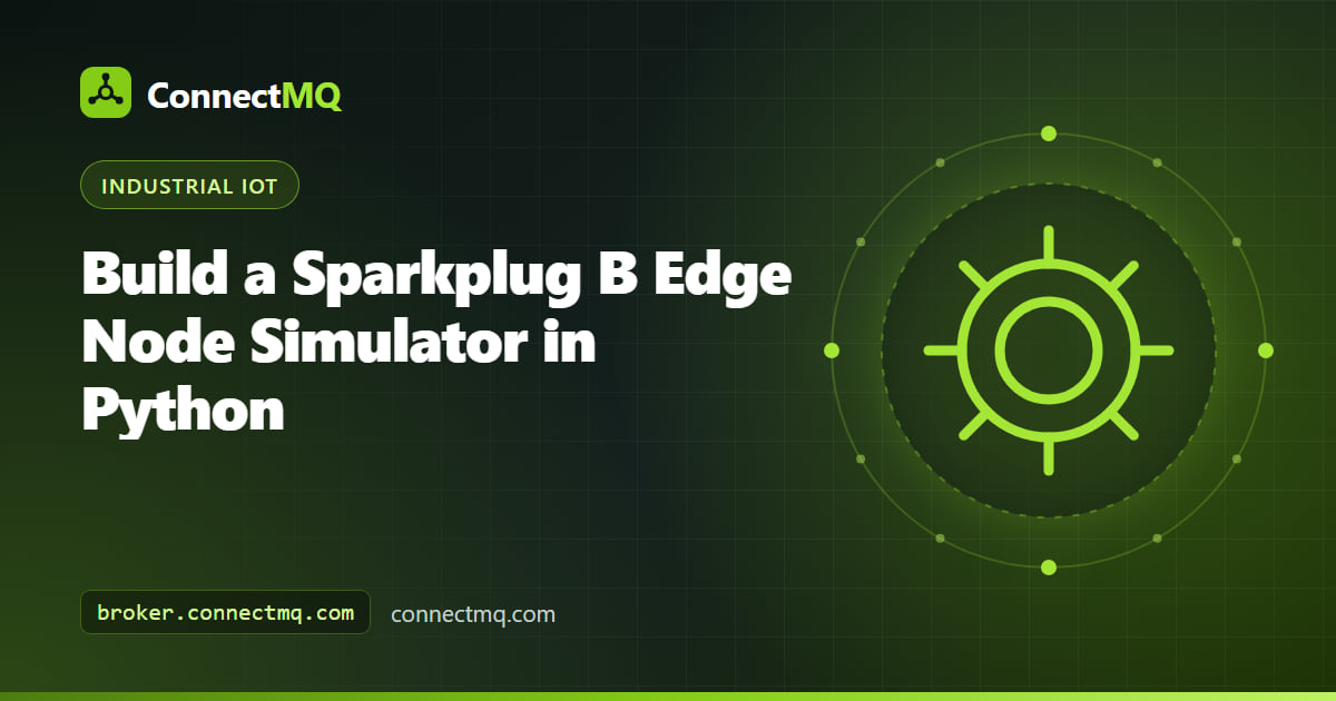 Laptop running a sparkplug b edge node simulator that publishes machine data to a cloud MQTT broker