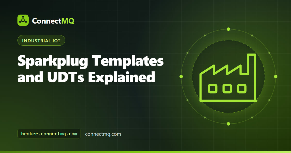 Sparkplug templates diagram showing one pump definition and several pump instances published by edge nodes