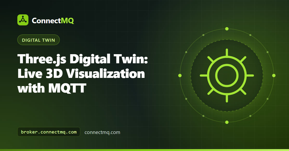 Three.js digital twin of a tank and motor changing color with live MQTT sensor data in a browser