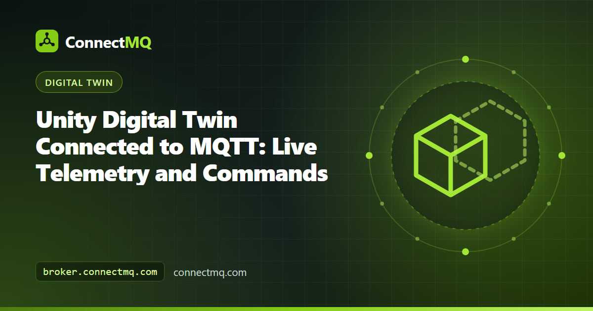 Unity digital twin of an industrial pump rotating and changing color from live MQTT telemetry