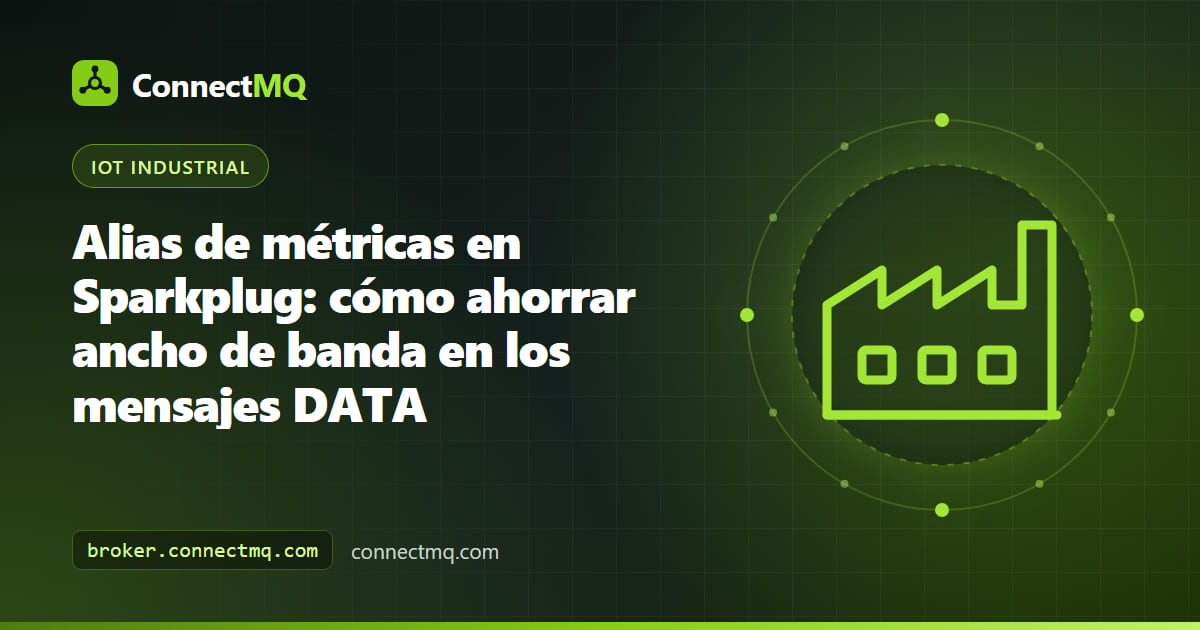 Diagrama de alias de métricas de Sparkplug que asocia nombres largos de métricas en un mensaje BIRTH con números en los mensajes DATA