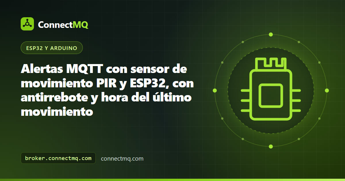 Módulo PIR HC-SR501 conectado a un ESP32 enviando alertas de movimiento a la nube en un proyecto de sensor de movimiento pir esp32 mqtt