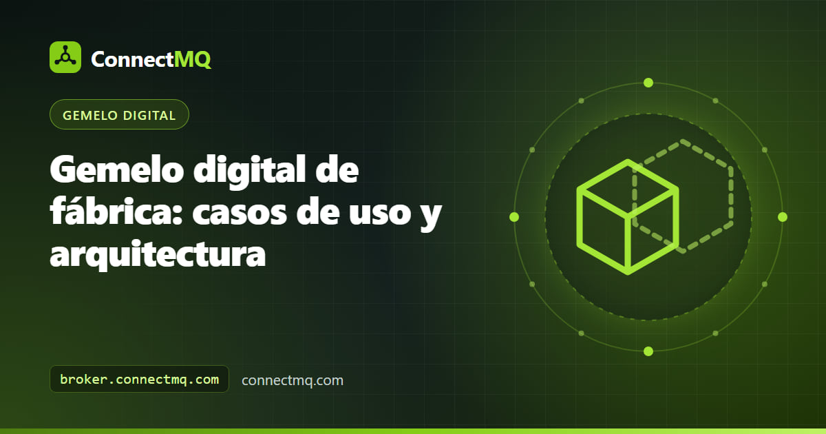 Gemelo digital de fábrica con una línea de producción 3D de máquinas CNC, un brazo robótico y una cinta transportadora conectados a flujos de datos MQTT en vivo