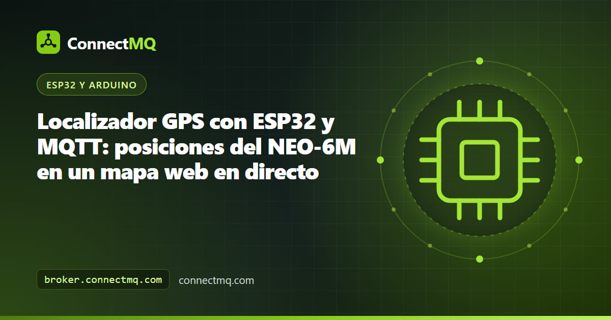 ESP32 con un módulo GPS NEO-6M enviando posiciones a un mapa web en directo en un proyecto de localizador gps esp32 mqtt
