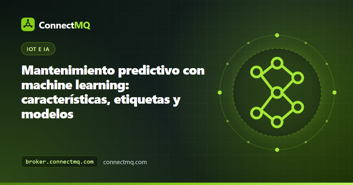 Pipeline de mantenimiento predictivo con machine learning desde sensores de vibración y temperatura por MQTT hasta características, un clasificador y una puntuación de riesgo de fallo