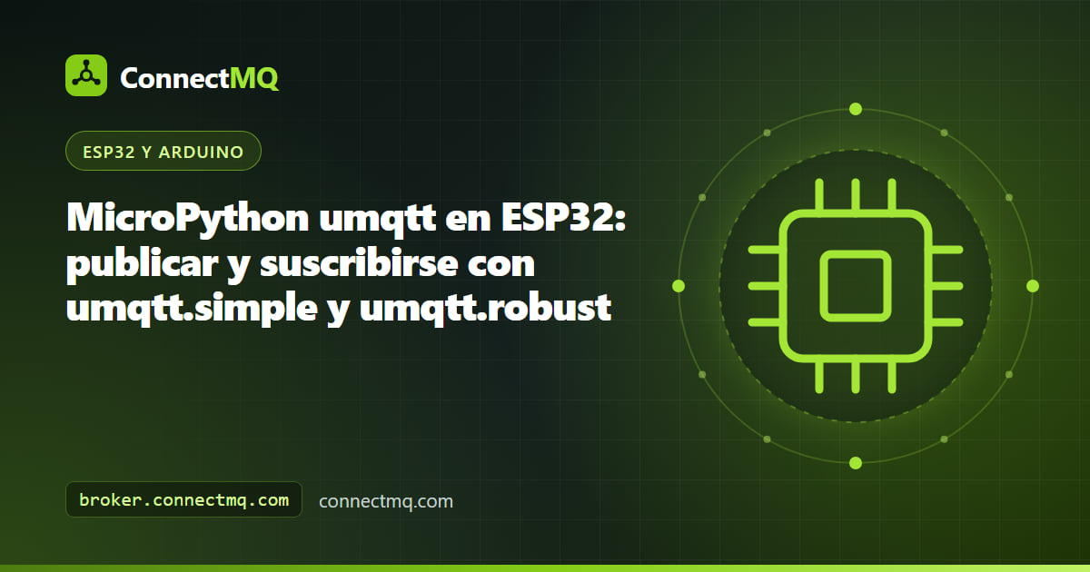 Placa ESP32 ejecutando un script de MicroPython umqtt en ESP32 que publica lecturas de sensores