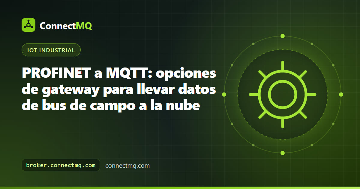 Red PROFINET con PLC, variadores y E/S y un gateway de borde que envía datos de PROFINET a MQTT a un broker en la nube