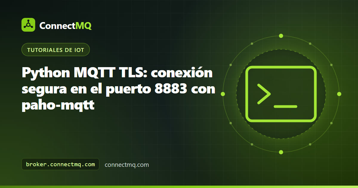 Candado sobre un script de Python que muestra una conexión python mqtt tls a un broker en el puerto 8883
