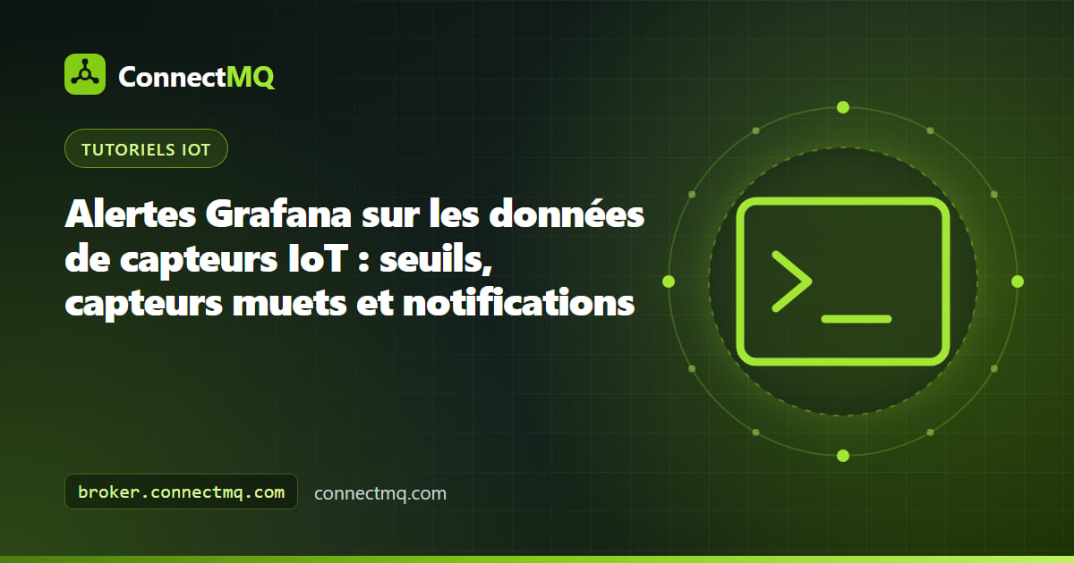 Alertes Grafana sur des données de capteurs IoT se déclenchant sur un seuil de température à partir de mesures MQTT stockées dans InfluxDB