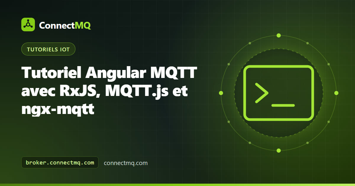 Arbre de composants Angular recevant des observables RxJS depuis un service Angular MQTT en WebSocket sécurisé
