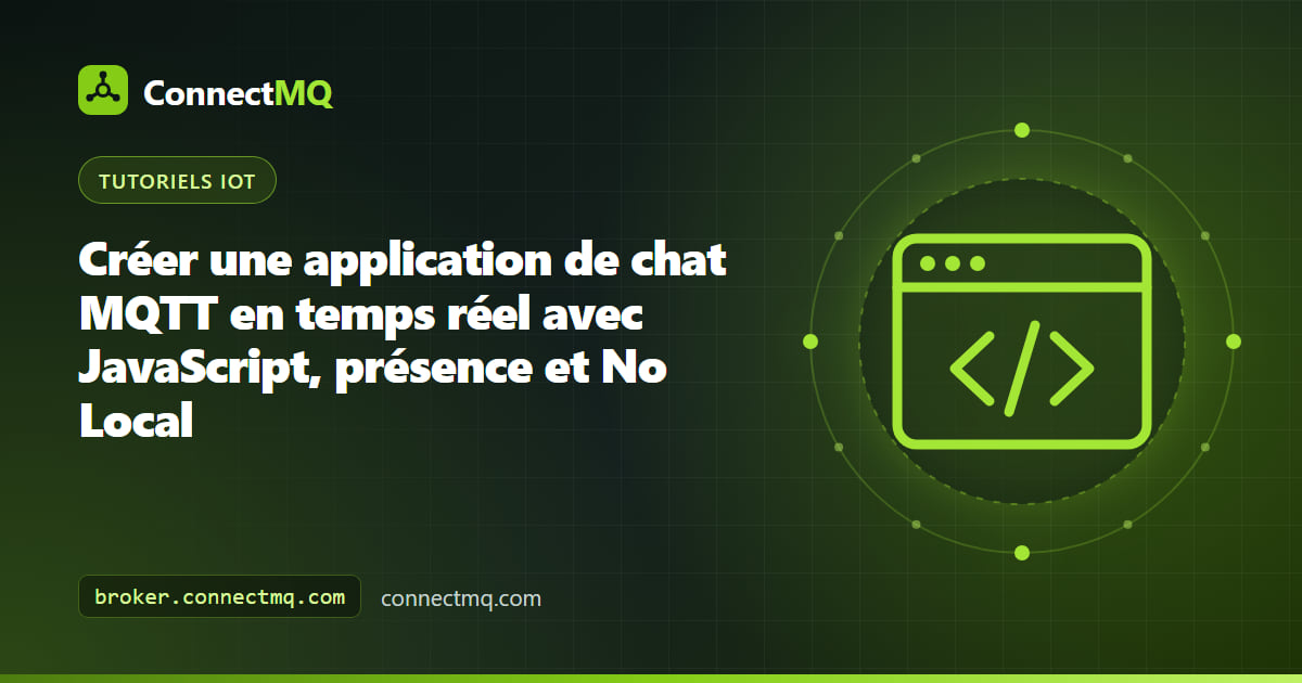 Deux fenêtres de navigateur exécutant une application de chat MQTT avec une liste d'utilisateurs en ligne et des messages en direct