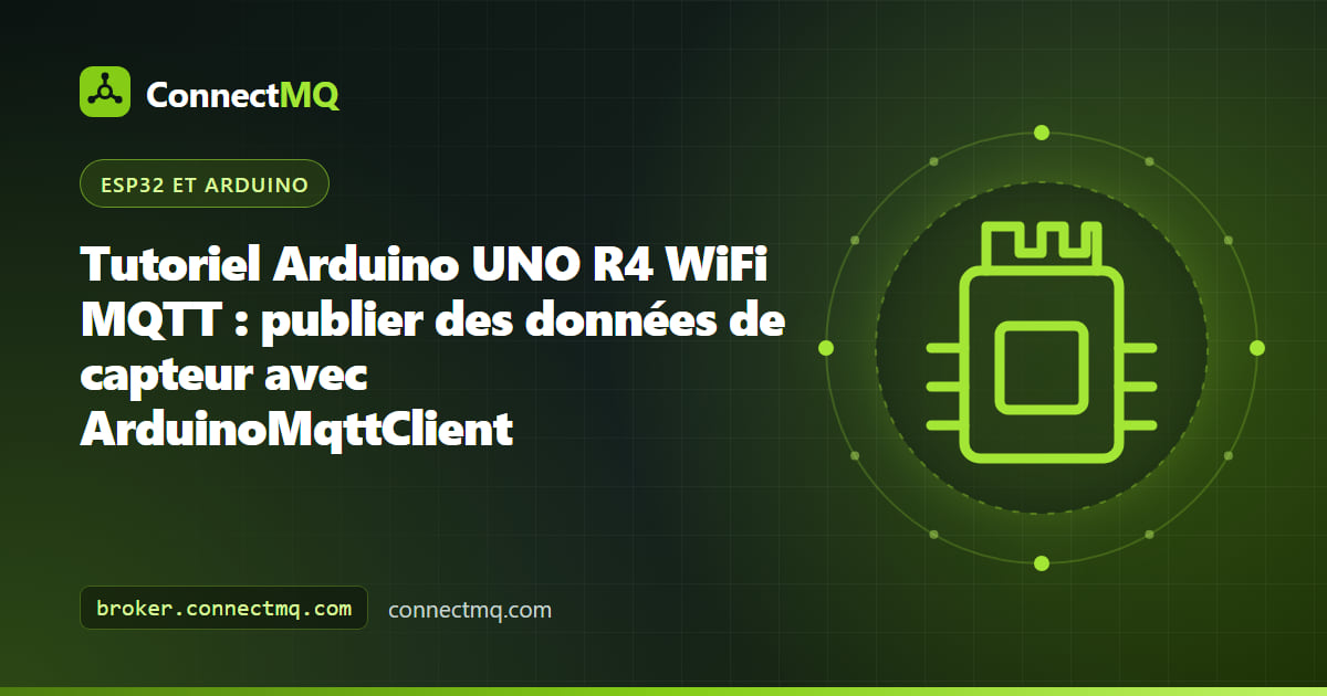 Carte Arduino UNO R4 WiFi avec sa matrice LED allumée, illustrant une connexion Arduino UNO R4 WiFi MQTT vers le cloud