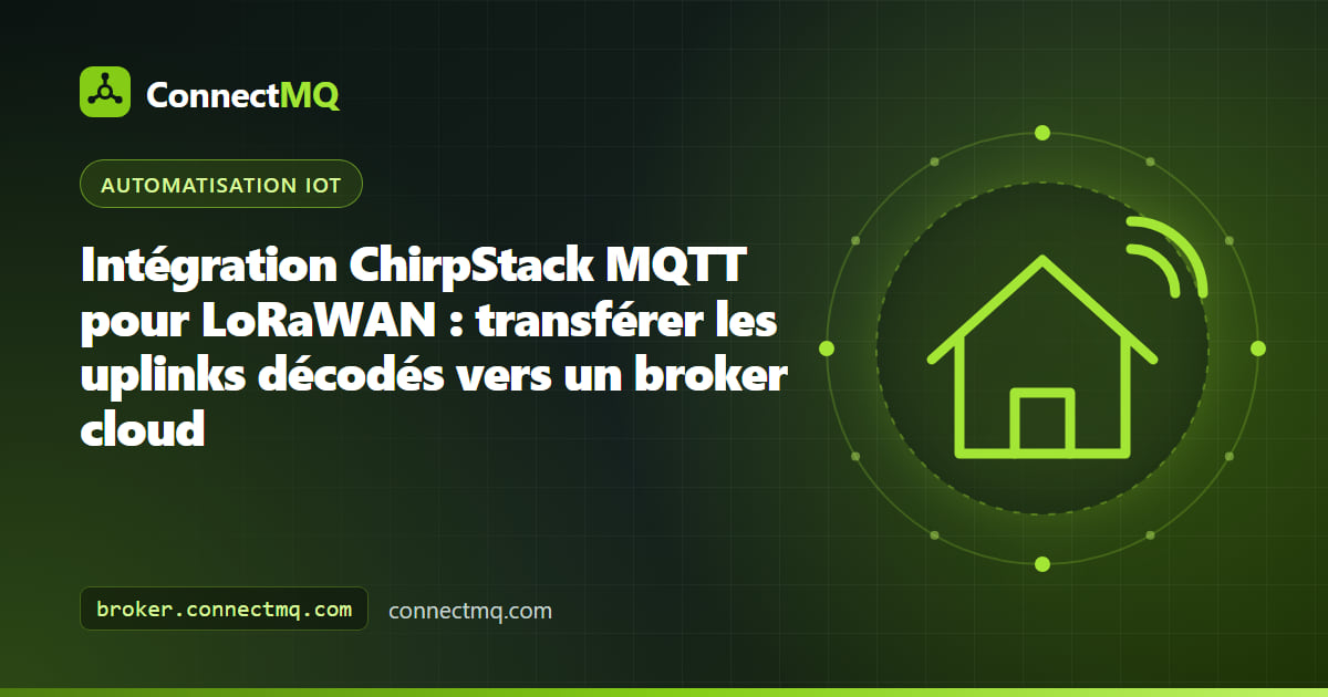 Intégration ChirpStack MQTT transférant des uplinks LoRaWAN décodés depuis un serveur de réseau local vers un broker MQTT cloud